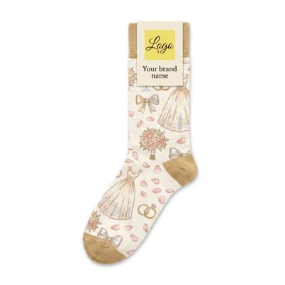 Custom Wedding Party Print Socks - Detail A